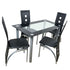 110cm Black Dining Table Set Tempered Glass Dining Table With 4pcs Chairs Bedroom Living room table Dining Table Chairs