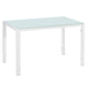 120*70*75CM Simple Assembled Tempered Glass & Iron Dinner Table White Tempered Glass Dinner Table For 4 People HOME Decoration