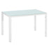 120*70*75CM Simple Assembled Tempered Glass & Iron Dinner Table White Tempered Glass Dinner Table For 4 People HOME Decoration