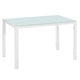 120*70*75CM Simple Assembled Tempered Glass & Iron Dinner Table White Tempered Glass Dinner Table For 4 People HOME Decoration