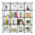 16-Cube Storage Shelves Wire Cube Storage Shelves Metal Grid Multifunction Shelving Unit Modular Cubbies Organizer Bookcase