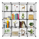 16-Cube Storage Shelves Wire Cube Storage Shelves Metal Grid Multifunction Shelving Unit Modular Cubbies Organizer Bookcase