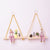 1Pc Solid Wood Rope Wall Hanging Frame Retro Floating Storage Rack Home Decoration Living Room Wall Storage Rack