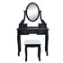 1SET Wooden Dressing Table Makeup Desk With Stool Tri-Fold Mirror 5 Drawer Wooden Bedroom Furniture Home Decoration