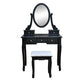 1SET Wooden Dressing Table Makeup Desk With Stool Tri-Fold Mirror 5 Drawer Wooden Bedroom Furniture Home Decoration