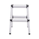 2-Foot Aluminum Stepladder Portable Folding Step Stool,300 Pound Duty Rating,White