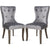 2 PCS Victorian Dining Chair Button Tufted Armless Chair Upholstered Nailhead Trim Chair Ring Pull Set Dining Room Furniture