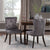 2 PCS Victorian Dining Chair Button Tufted Armless Chair Upholstered Nailhead Trim Chair Ring Pull Set Dining Room Furniture