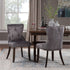 2 PCS Victorian Dining Chair Button Tufted Armless Chair Upholstered Nailhead Trim Chair Ring Pull Set Dining Room Furniture