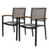 2 PK. Stackable Patio Chairs Metal Indoor-Outdoor Restaurant Stack Chair Arm Constructed Aluminum Alloy Lightweight & Sturdy