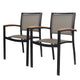 2 PK. Stackable Patio Chairs Metal Indoor-Outdoor Restaurant Stack Chair Arm Constructed Aluminum Alloy Lightweight & Sturdy