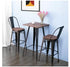 2 Pcs/set Backrest Metal Stools Household Dining Table Bar Individual Chairs Simple Tables Shrinking Round Tables Chairs Couple