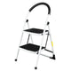 2 Step Ladder Folding Stool Portable Heavy Duty 330 Lbs Capacity Chairs Industrial Lightweight Foldable Ladders White Home Tool