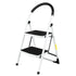 2 Step Ladder Folding Stool Portable Heavy Duty 330 Lbs Capacity Chairs Industrial Lightweight Foldable Ladders White Home Tool