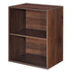 2 Tier Open Storage Cabinet for Nightstand and Sofa Side 2 large-capacity Storage Spaces MDF p2 Veneer Anti-wear HW60188