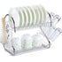 2 Tiers Kitchen Dish Cup Drying Rack Drainer Dryer Tray Cultery Holder Organizer US Warehouse Drop Shipping Available