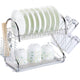 2 Tiers Kitchen Dish Cup Drying Rack Drainer Dryer Tray Cultery Holder Organizer US Warehouse Drop Shipping Available
