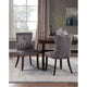 2PCS Victorian Dining Chair Button Tufted Armless Chair Upholstered Accent Chair Nailhead Trim Chair Ring Pull