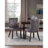 2PCS Victorian Dining Chair Button Tufted Armless Chair Upholstered Accent Chair Nailhead Trim Chair Ring Pull