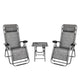 2PCS Zero Gravity Lounge Chair Grey with Portable Cup Holder Table,patio chairs outdoor chair garden furniture outdoor furniture