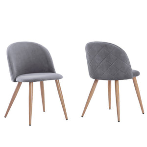 2Pcs Modern Dining Chairs Soft-clad Wood Bread Chairs Velvet Dining Chair for Kitchen Living Room Leisure Side Chairs - US Stock