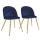 2Pcs/set Velvet Seat And Metal Legs Wooden Color Living Room Sofa Chair Vanity Furniture Home Bedroom Couple Chaise Modern