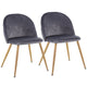 2Pcs/set Velvet Seat And Metal Legs Wooden Color Living Room Sofa Chair Vanity Furniture Home Bedroom Couple Chaise Modern