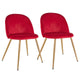 2Pcs/set Velvet Seat And Metal Legs Wooden Color Living Room Sofa Chair Vanity Furniture Home Bedroom Couple Chaise Modern