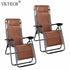 2pcs Plum Blossom Lock Portable Folding Chairs with Saucer Sun Bathing Backrest Chair Bed Home Garden Lounge Furniture Kit