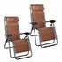 2pcs Portable Folding Chairs with Saucer Chair Bed Lounge Furniture Kit E5M1