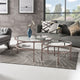 2pcs/Set Metal Crest Nesting Round 2 Piece Coffee Table Set Elegant Mid-century Modern Design Glass Living Room Table Set