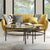 2pcs/Set Metal Crest Nesting Round 2 Piece Coffee Table Set Elegant Mid-century Modern Design Glass Living Room Table Set