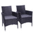 2pcs Single Backrest Chairs Rattan Sofa Set Black ,  sturdy and durable patio chairs rattan chair outdoor chair garden furniture