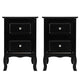 2pcsCountry Style Two-Tier Night Tables Large Size Black Made of high quality material,night stand bedroom furniture .