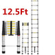 3.8m/3.2m Ladder Telescopic Alloy Aluminium Retractable Multifunctional Single Extension Ladder Foldable Drywall Home Tools