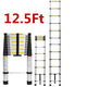 3.8m/3.2m Ladder Telescopic Alloy Aluminium Retractable Multifunctional Single Extension Ladder Foldable Drywall Home Tools