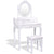 3 Drawer Mirror Makeup Dressing Table Stool Set Dresser for Bedroom Furniture Set Vanity Table HW52950