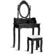 3 Drawer Mirror Makeup Dressing Table Stool Set Dresser for Bedroom Furniture Set Vanity Table HW52950