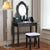3 Drawer Mirror Makeup Dressing Table Stool Set Dresser for Bedroom Furniture Set Vanity Table HW52950
