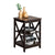 3 Layers Double Cross Edge Coffee Table & Nightstands & End Table for living room & bedroom multi-use - US Stock