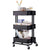 3 Tier Cart Metal Utility Rolling Kitchen Cart with Mesh Wheels Easy Assembly for Bathroom, Kitchen,Office Storage Organizer