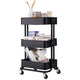 3 Tier Cart Metal Utility Rolling Kitchen Cart with Mesh Wheels Easy Assembly for Bathroom, Kitchen,Office Storage Organizer