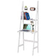 3-Tier Ladder Shelf Bookcase, Wood Storage Display Shelving, Modern Bookshelf Storage, Leaning Bookshelf, Wooden Frame