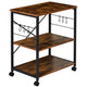 3-Tier Microwave Stand with Storage, Kitchen Utility Rolling Cart on Wheels, Baker's Rack Serving Cart with Metal Stand Frame