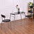 3 pcs Tempered Glass Dining Furniture Set Tempered Glass Table Top High-quality Industrial Iron Frame Kitchen Set HW55392