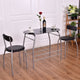 3 pcs Tempered Glass Dining Furniture Set Tempered Glass Table Top High-quality Industrial Iron Frame Kitchen Set HW55392