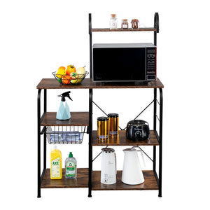 35.43 x 16.54 x 51.77 inches Shelving Kitchen Rack Utility Cart Shelf Microwave Oven Stand Storage Cart Workstation Shelf