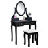 360° Rotation Single Mirror 5 Drawers Dressing Table Black High quality, vanity dresser,bedroom furniture , makeup table.