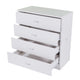 4 Drawer White Cabinet Wooden Chest Of Drawers For Bedroom Living Room Cabinet Cupboard Storage Chest SKU86913595