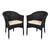 4 PCS Outdoor Rattan Chairs Patio Garden Furniture with Seat Cushions,Weave Wicker Armchair
